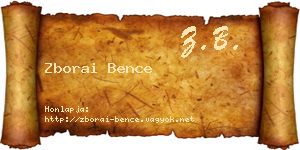 Zborai Bence névjegykártya