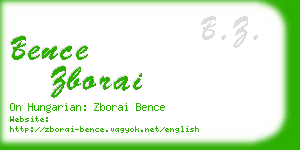 bence zborai business card